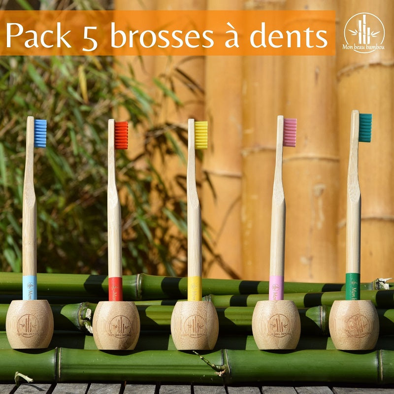 Pack De 5 Brosses à Dents 3 Côtés - Adulte Unisexe Neuf