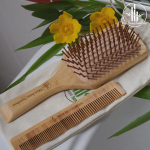 peigne pour cheveux bouclés en bambou